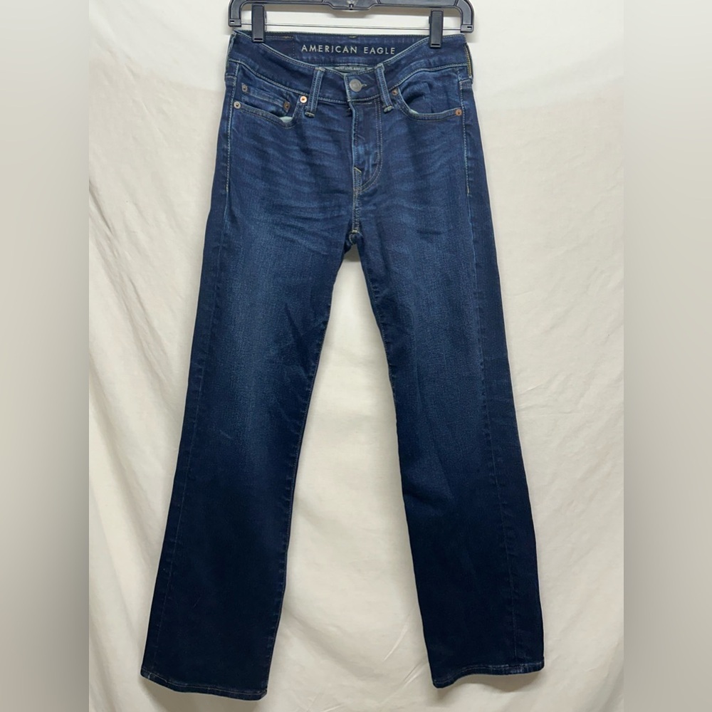 Men’s American Eagle AirFlex+ Slim Straight Jeans Size 26‎ Waist Dark Wash